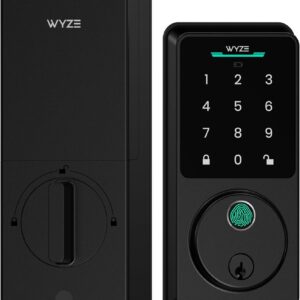 Wyze Auto-Lock Bolt v2, Fingerprint Keyless Entry Smart Lock, AI Learning Scanner with Wi-Fi Front Door Lock Deadbolt, Auto-Lock, 8 Months Battery, BHMA2, IP53, Anti-Peep Keypad, Backup Keys